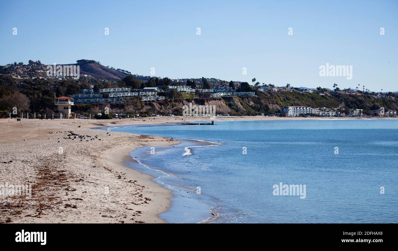 Quasi vuota spiaggia pubblica nel sud della California a causa del Covid-19 Foto Stock