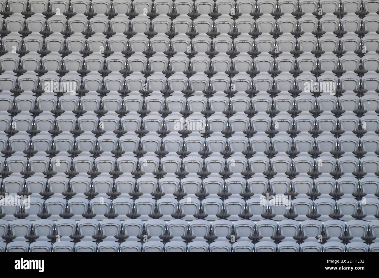 Posti vuoti al Banc of California Stadium durante una partita di calcio MLS tra LAFC e Portland Timbers, domenica 08 novembre 2020, a Los Angeles. La g Foto Stock
