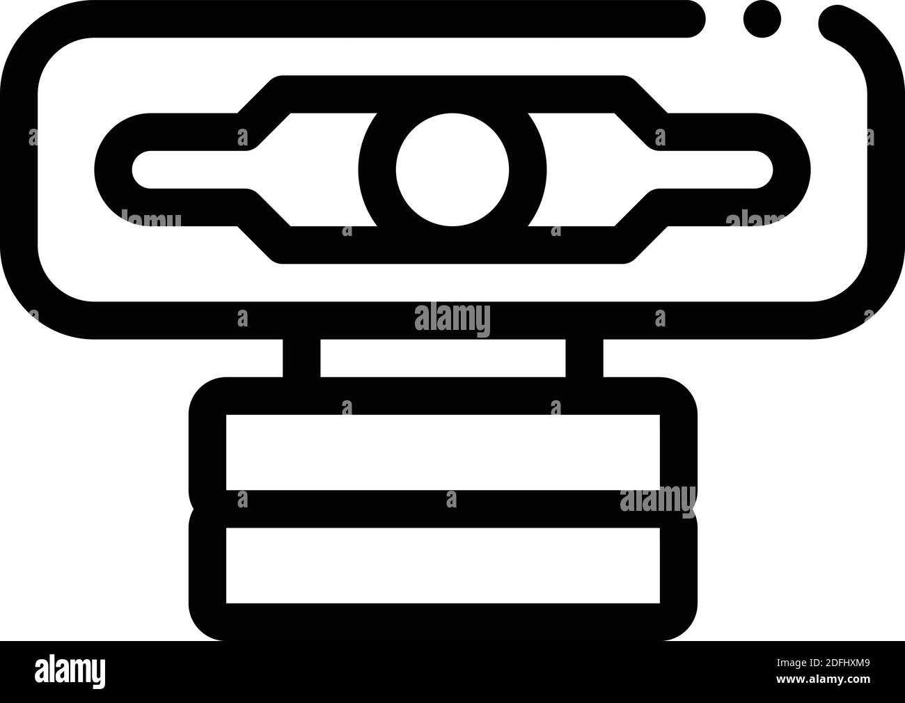 immagine vettoriale dell'icona nera della webcam Illustrazione Vettoriale