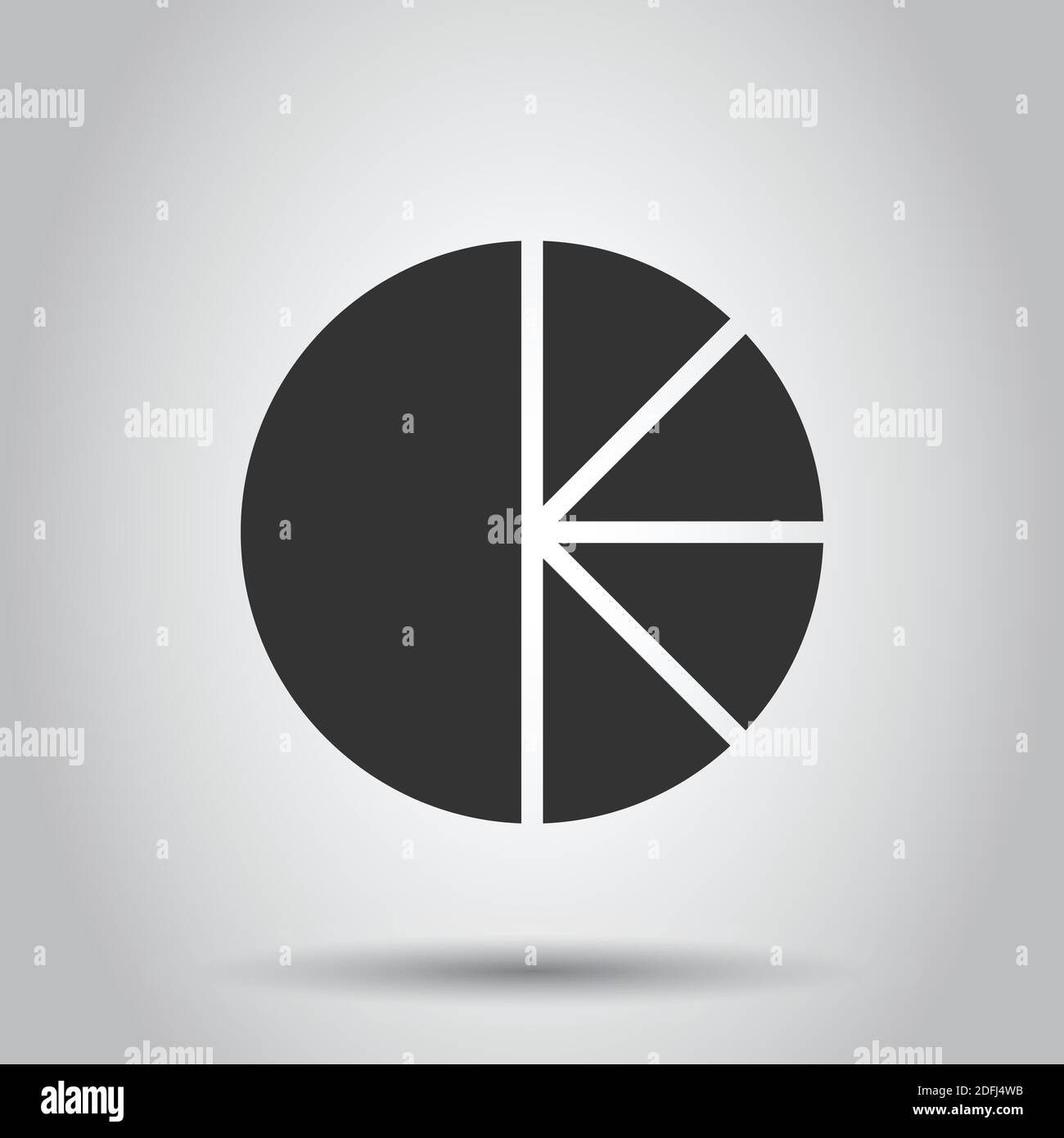 Icona grafico in stile appartamento. Schema illustrazione vettoriale bianco su sfondo isolato. Statistiche di concetto di business. Illustrazione Vettoriale