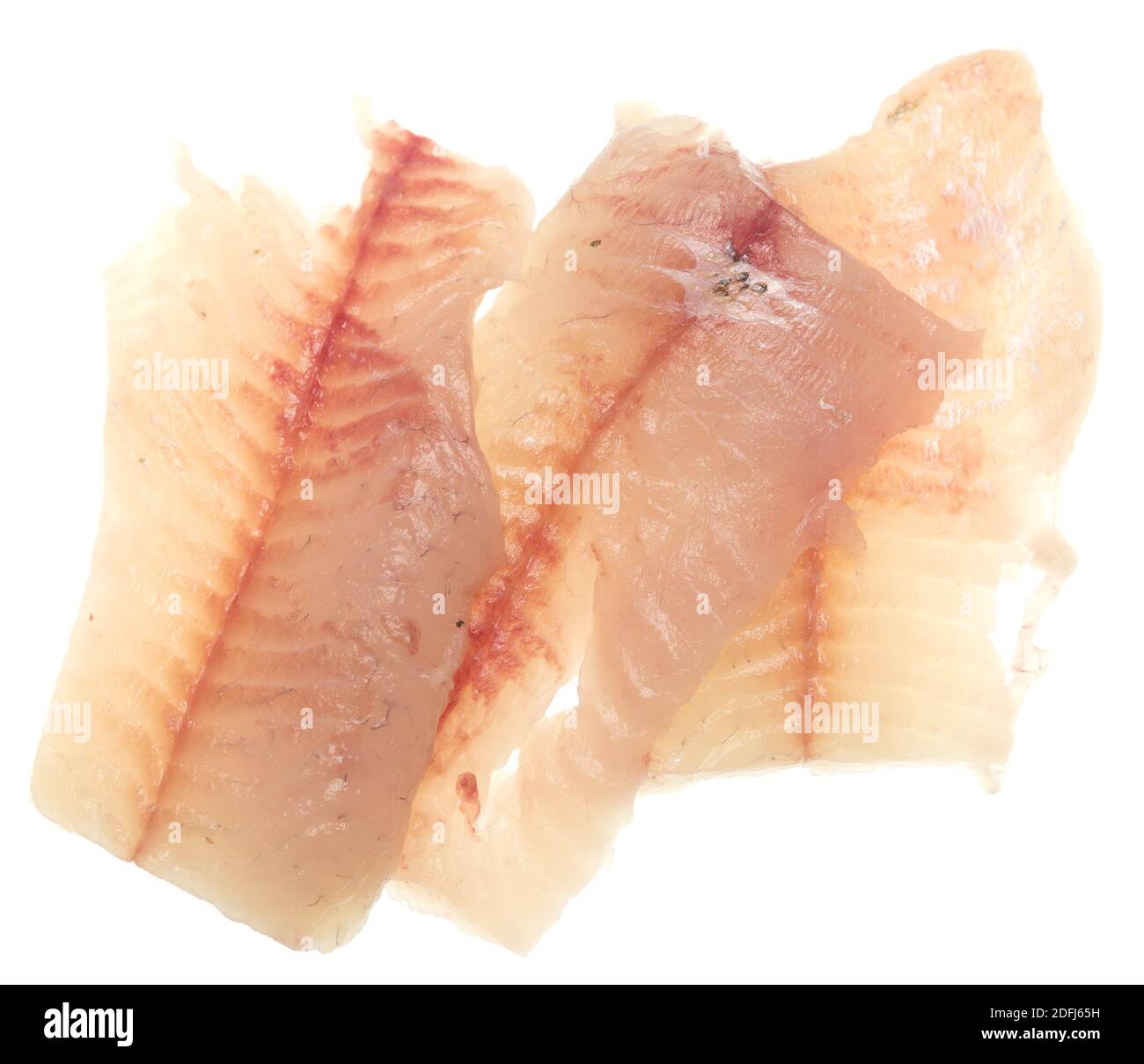 Pesce crudo isolati su sfondo bianco Foto Stock