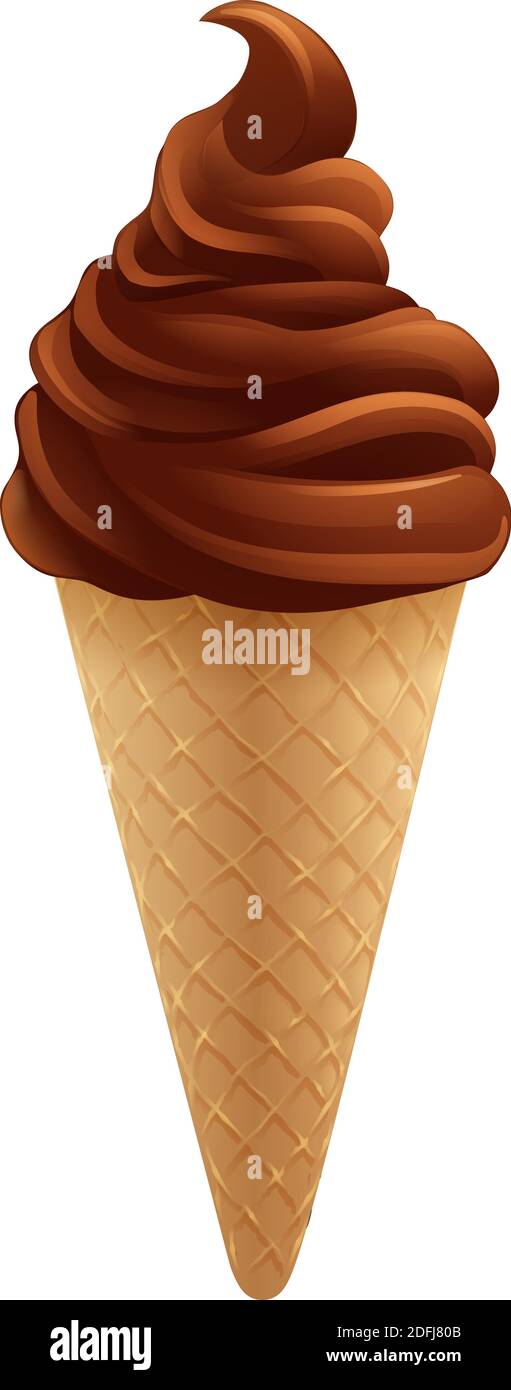 Gelato cioccolato yogurt ghiacciato Icecream cono Illustrazione Vettoriale