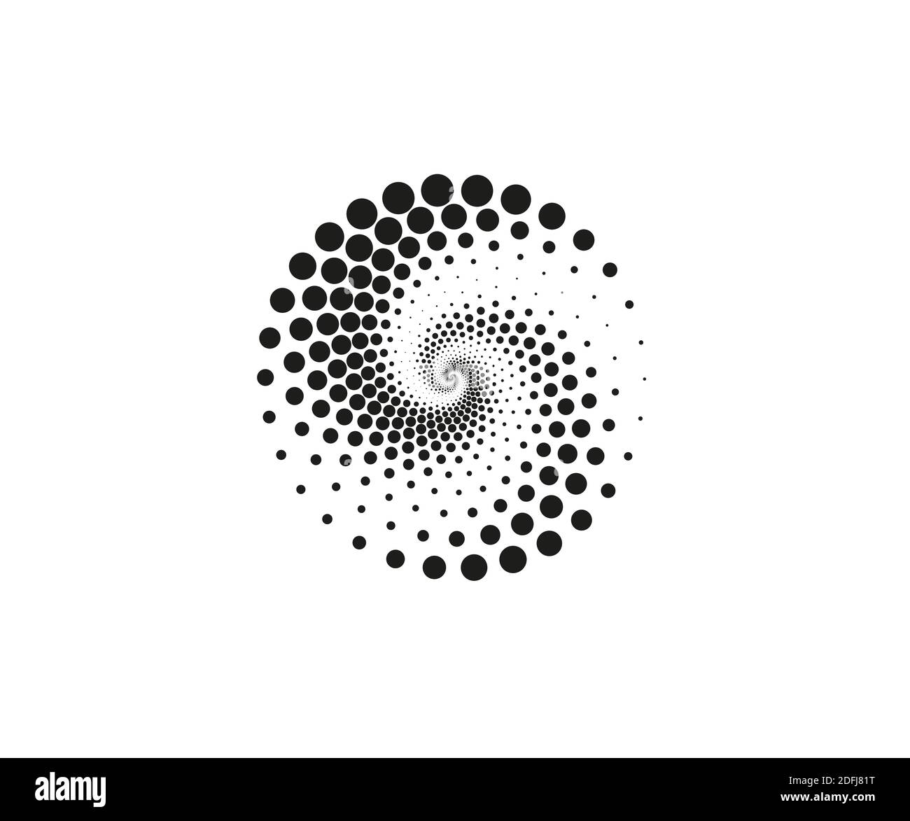 Illustrazione vettoriale. Simbolo a spirale punteggiata Illustrazione Vettoriale