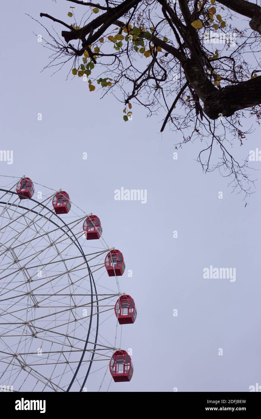 Ruota panoramica Ferris in un parco di divertimenti Foto Stock