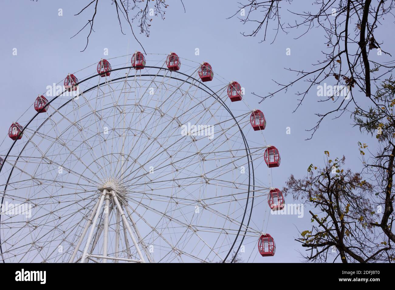 Ruota panoramica Ferris in un parco di divertimenti Foto Stock