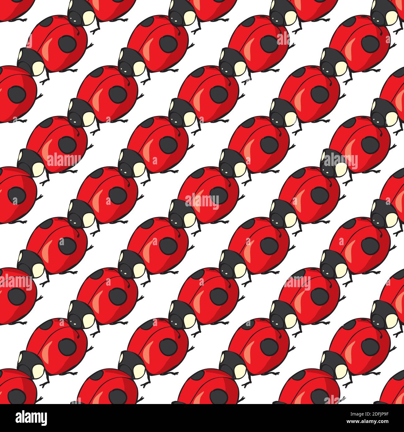 Sfondo di campitura senza giunture vettoriale. Texture elegante per gli sfondi. Con ladybugs e puntini. Illustrazione Vettoriale