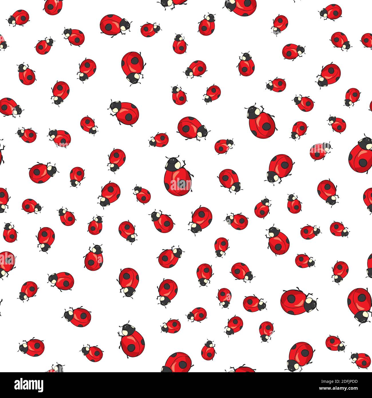 Sfondo di campitura senza giunture vettoriale. Texture elegante per gli sfondi. Con ladybugs e puntini. Illustrazione Vettoriale
