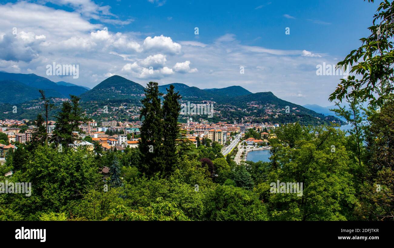 Blick über Verbano, Lago Maggiore, Piemont, Italien Foto Stock