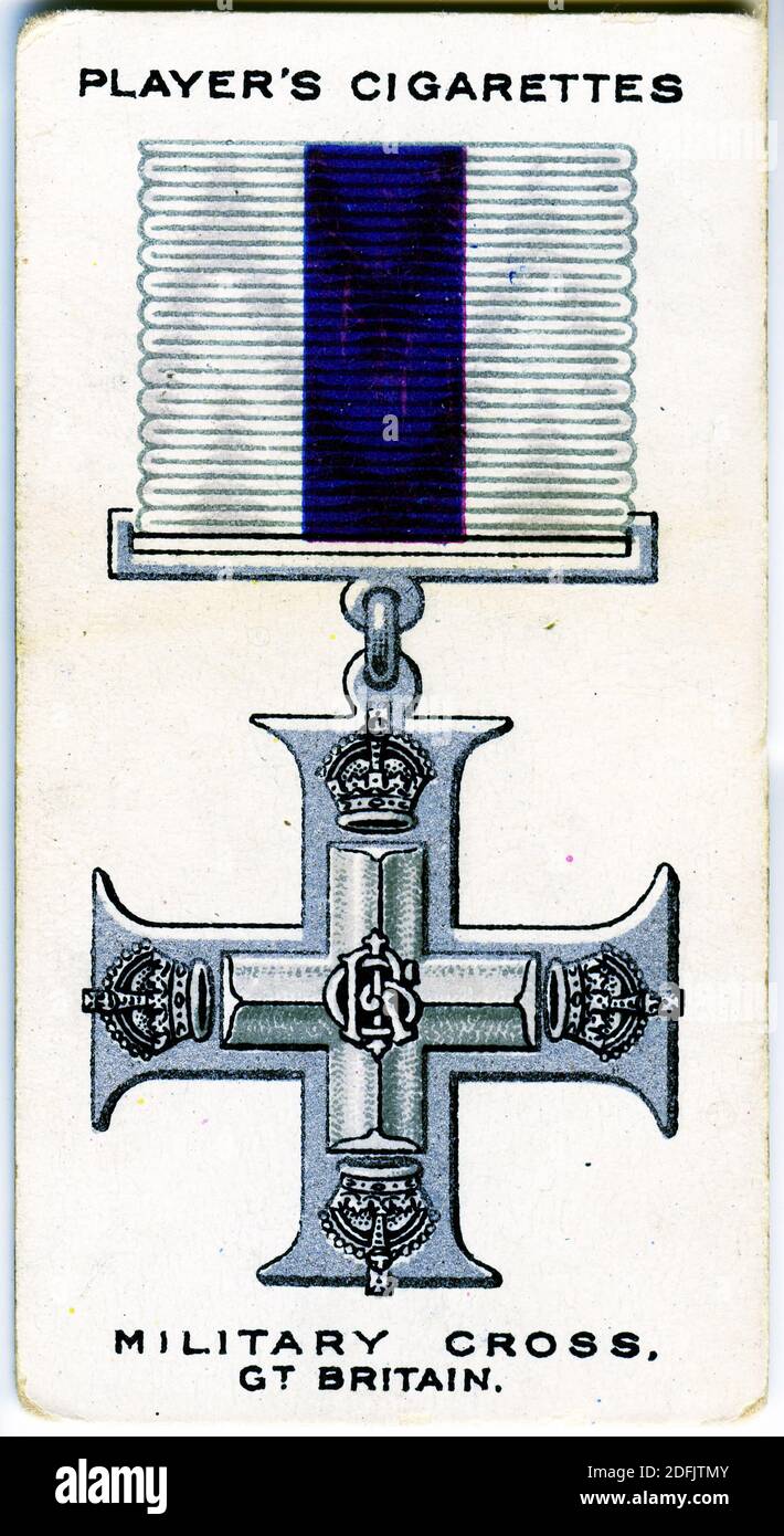 Tessera di sigaretta della Croce militare, Gran Bretagna Foto Stock