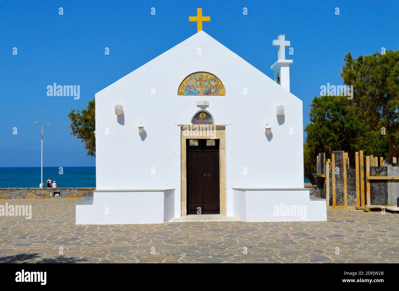 Chiesa di santi Costantino e Helen un bel piccolo greco Chiesa ortodossa a Kato Gouves a Creta Foto Stock
