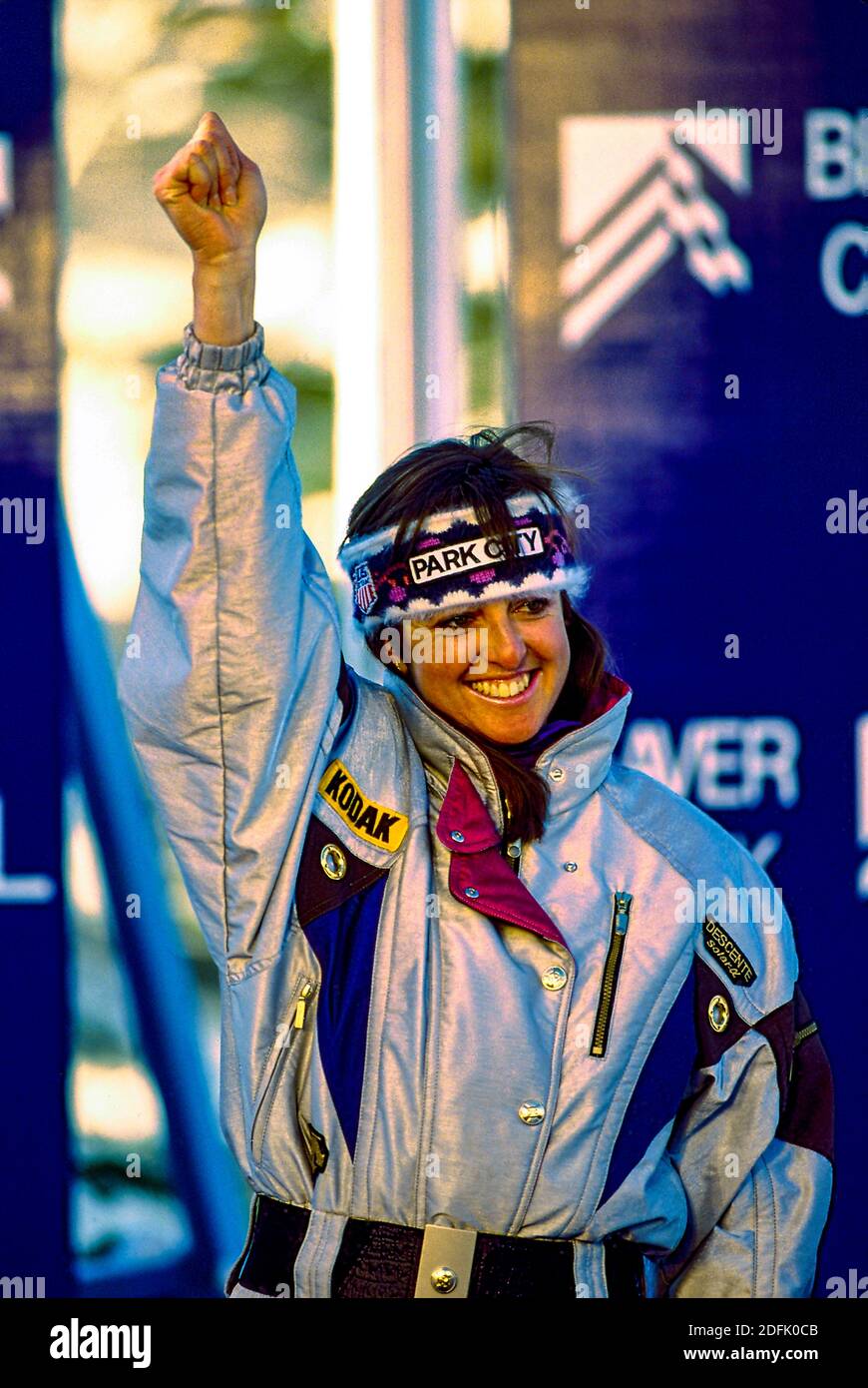 Tamara McKinney (USA) ai Campionati mondiali di sci alpino 1989. Foto Stock