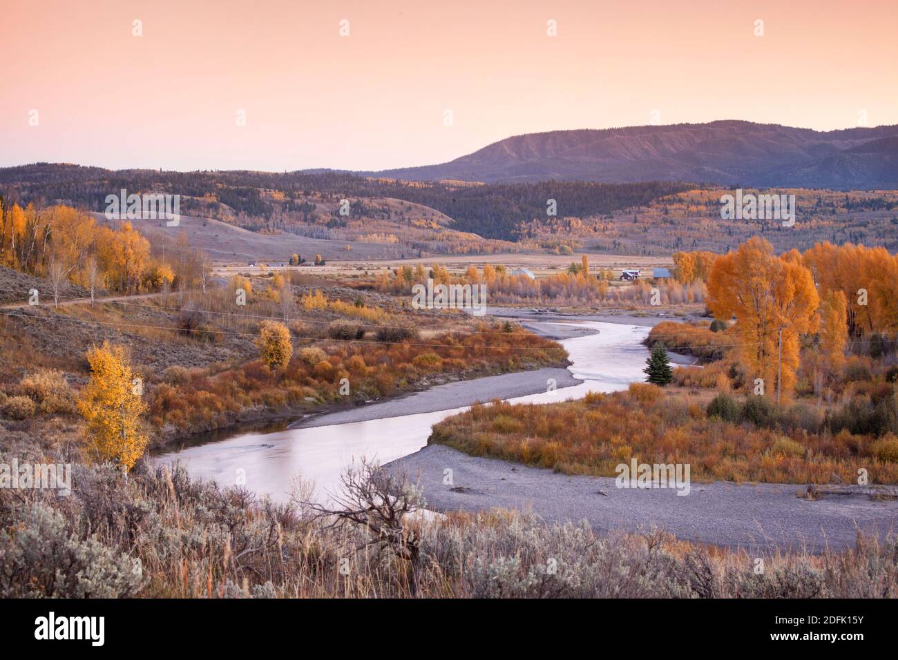 Bellissimo Colore di autunno nel Parco Nazionale di Grand Teton in Wyoming Foto Stock