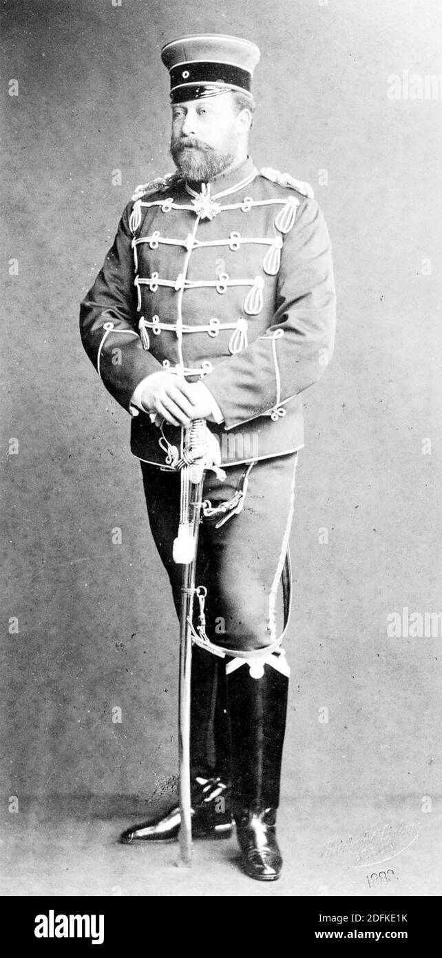 EDOARDO VIII (1841-1910) come Principe di Galles nell'esercito tedesco di ` uniforme circa 1900 Foto Stock