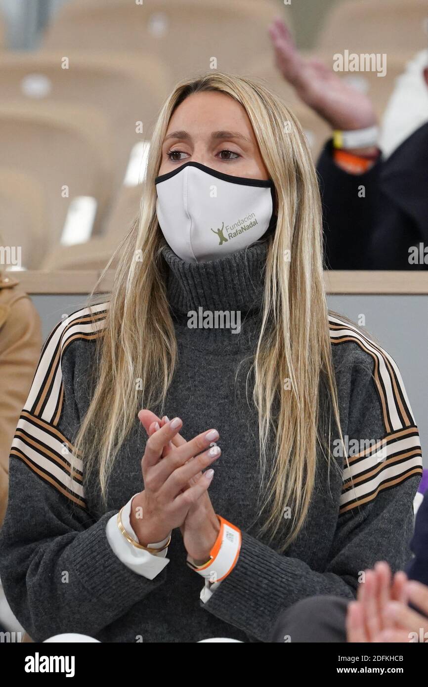 La sorella di Rafael Nadal, María Isabel Nadal, frequenta il tennis Open allo stadio Roland Garros il 11 ottobre 2020 a Parigi, Francia. Foto di Laurent Zabulon/ABACAPRESS.COM Foto Stock