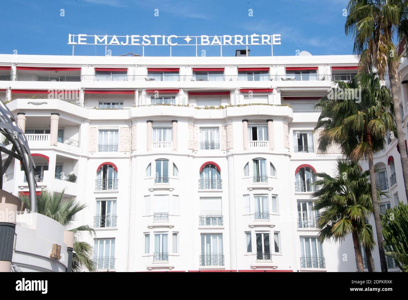 Un segno del negozio LE MAJESTIC BARRIERE Hotel, il 13 ottobre 2020 a Cannes, Francia. Foto di David Niviere/ABACAPRESS.COM Foto Stock