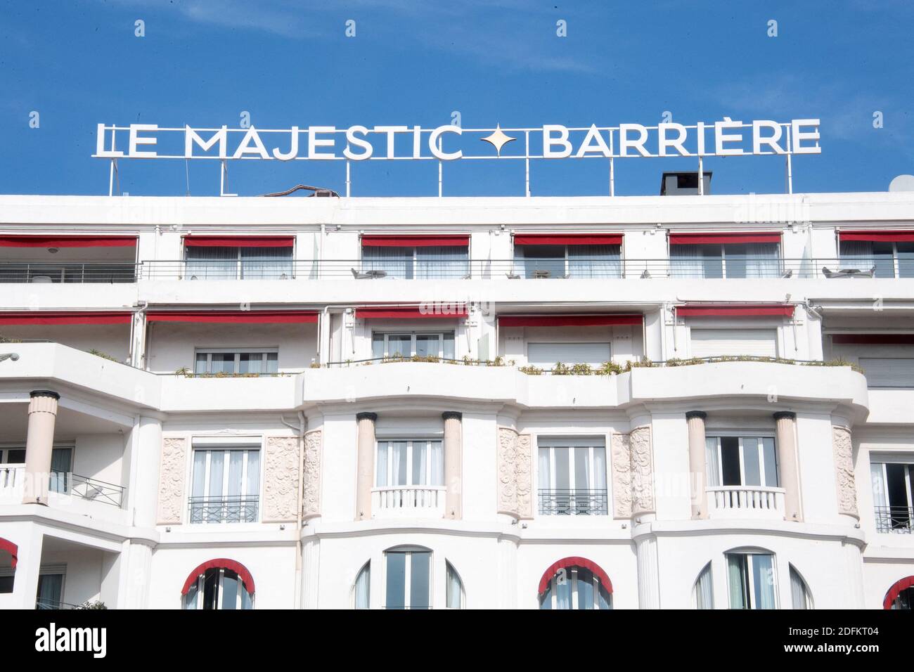 Un segno del negozio LE MAJESTIC BARRIERE Hotel, il 13 ottobre 2020 a Cannes, Francia. Foto di David Niviere/ABACAPRESS.COM Foto Stock