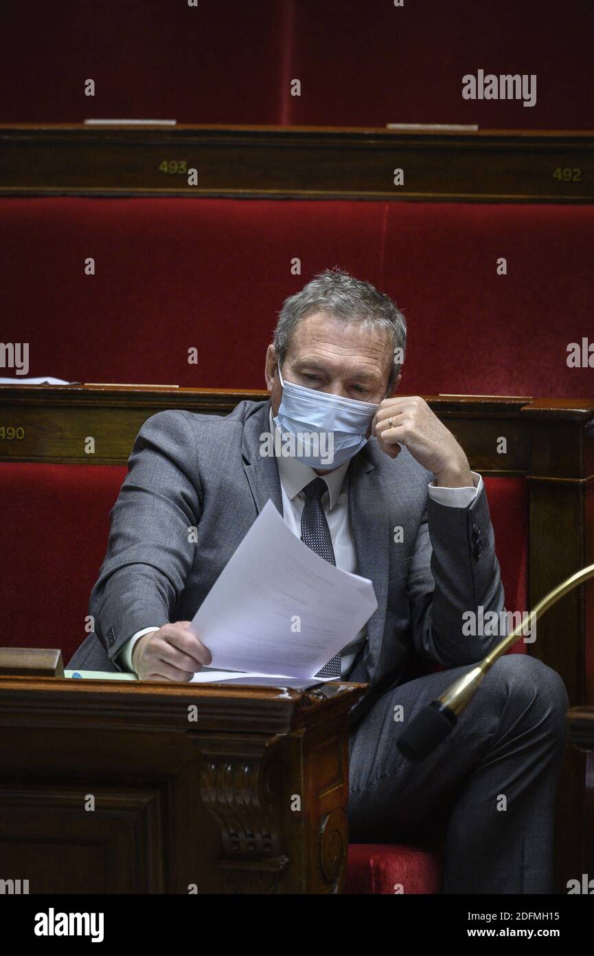 Jean Michel Fauvergue durante un dibattito sulla legge sulla sicurezza globale al Palais Bourbon, sede dell'Assemblea nazionale francese, il 19 novembre 2020 a Parigi, Francia. Foto di Eliot Blondt/ABACAPRESS.COM Foto Stock