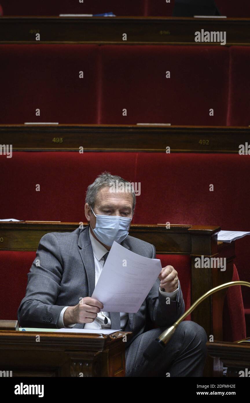 Jean Michel Fauvergue durante un dibattito sulla legge sulla sicurezza globale al Palais Bourbon, sede dell'Assemblea nazionale francese, il 19 novembre 2020 a Parigi, Francia. Foto di Eliot Blondt/ABACAPRESS.COM Foto Stock