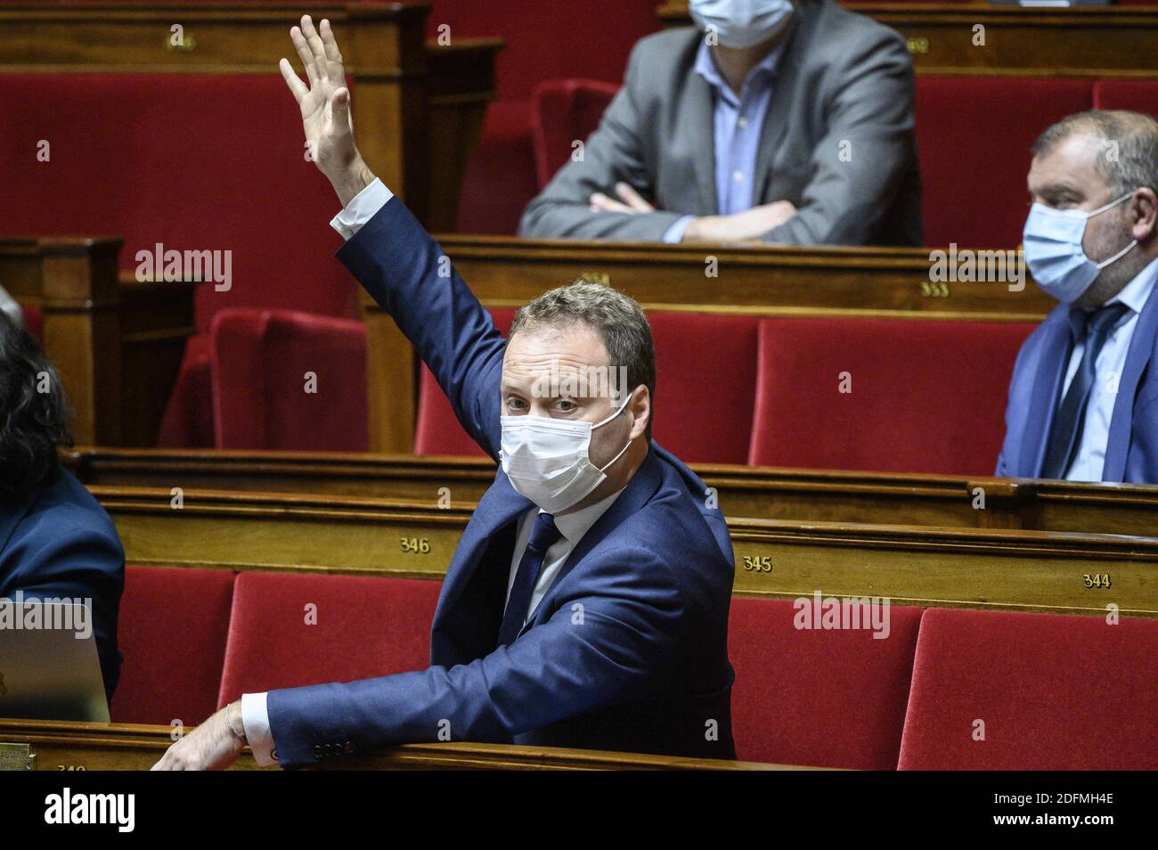 Sylvain Maillard durante un dibattito sulla legge sulla sicurezza globale al Palais Bourbon, sede dell'Assemblea nazionale francese, il 19 novembre 2020 a Parigi, Francia. Foto di Eliot Blondt/ABACAPRESS.COM Foto Stock