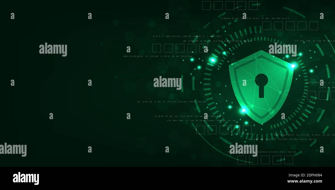 Background tecnologico vettoriale nel concetto di sistemi di sicurezza. Illustrazione Vettoriale