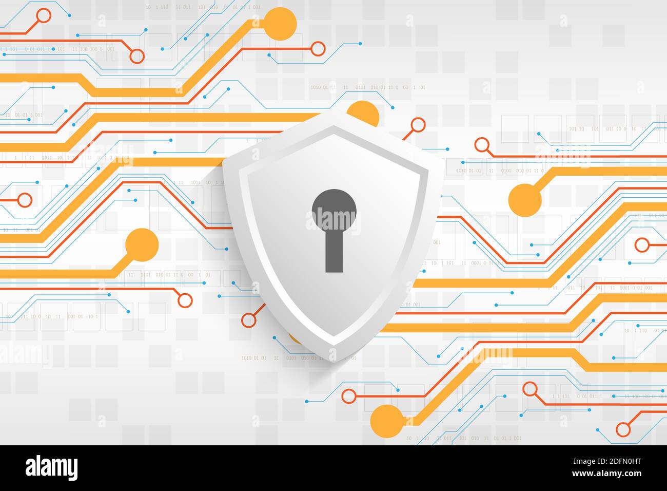 Background tecnologico vettoriale nel concetto di sistemi di sicurezza. Illustrazione Vettoriale