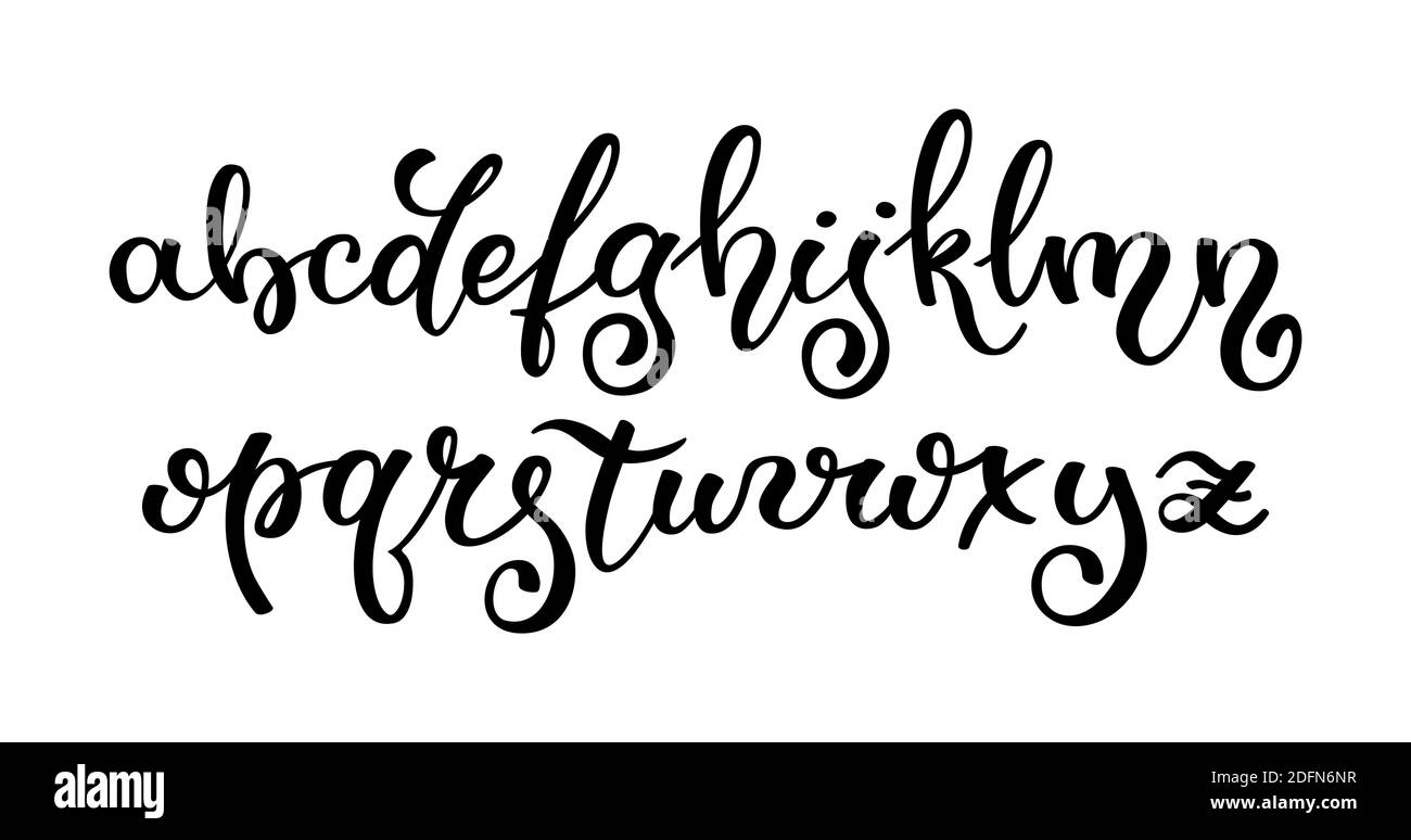 Alfabeto scritto a mano. Caratteri per schede modello, poster, stampa Illustrazione Vettoriale