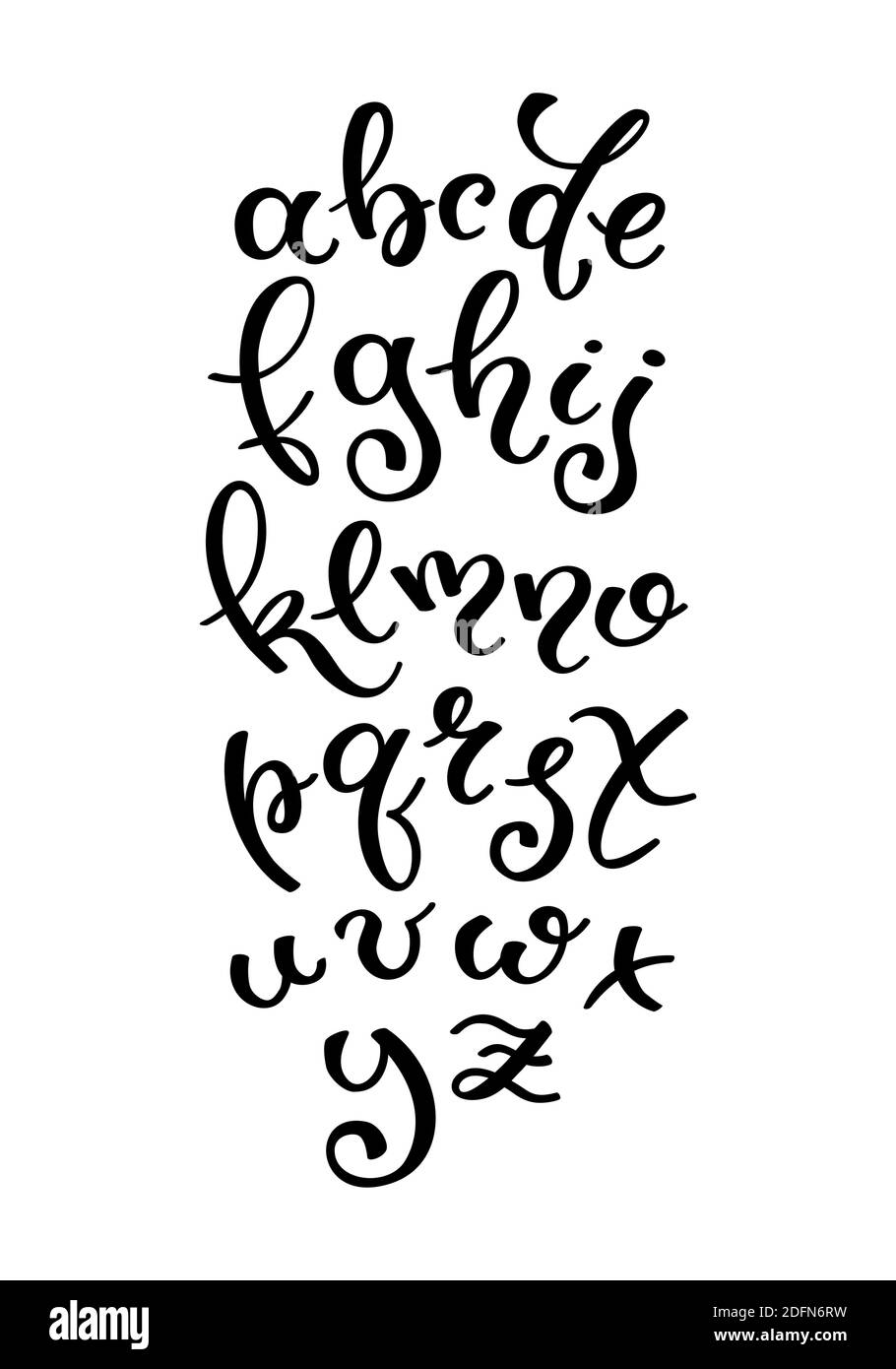 Alfabeto scritto a mano. Caratteri per schede modello, poster, stampa Illustrazione Vettoriale