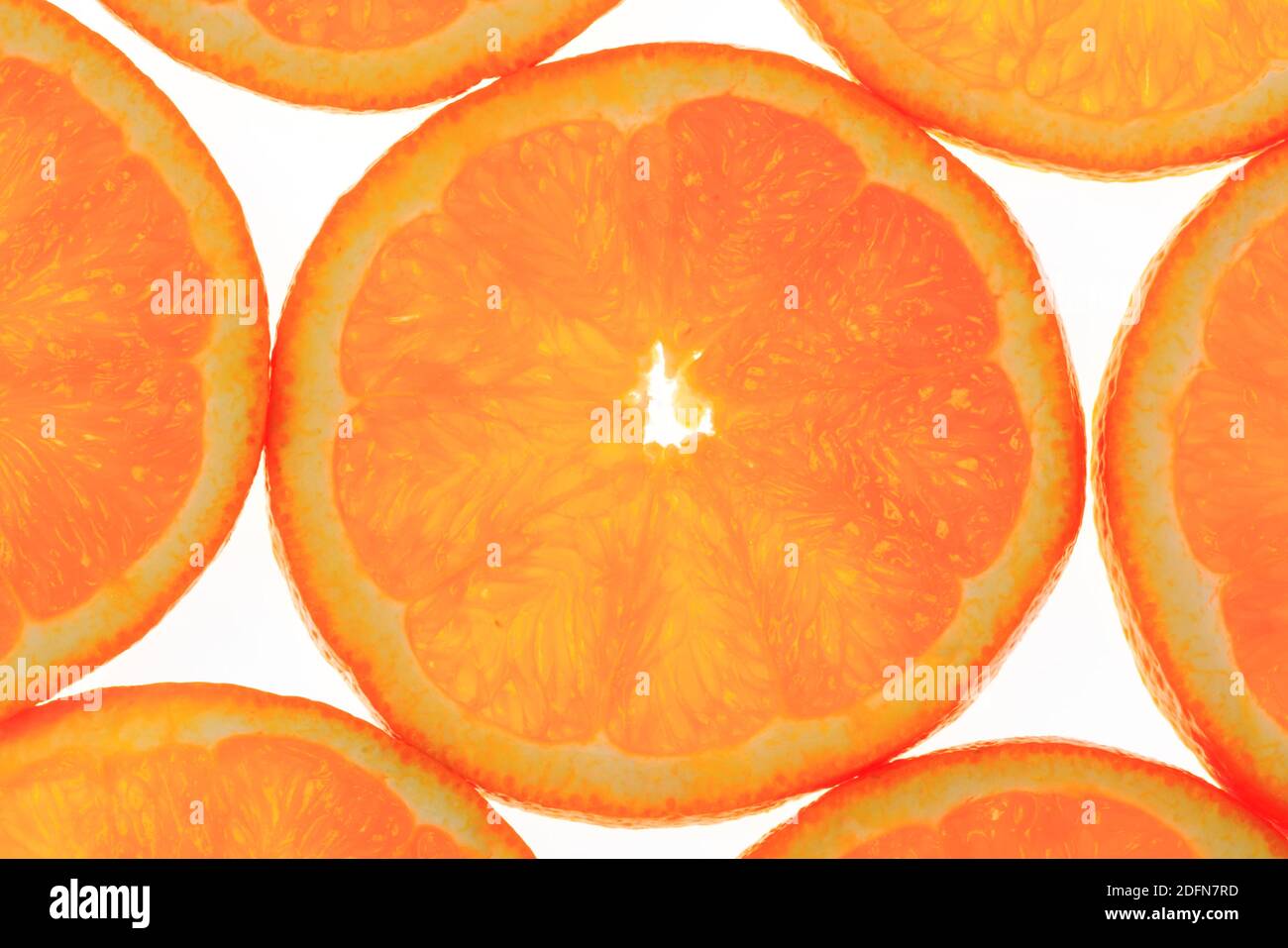 Arancio (Citrus aurantium sinensis), arancio, arancio, fette Foto Stock