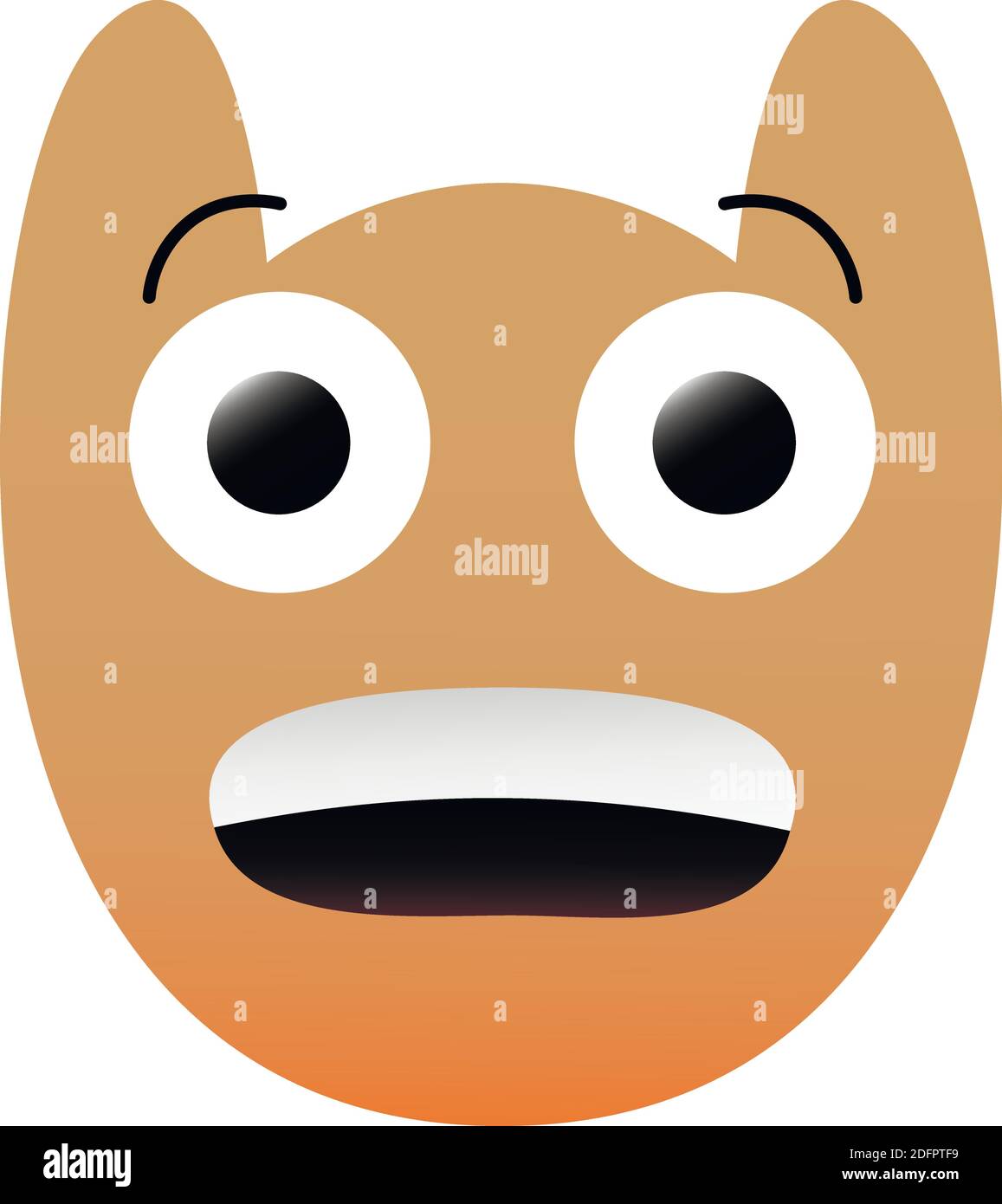 Divertente gufo faccia di un set con grandi occhi. Sorpresa Kawaii Emoji. Icone con una bella sfumatura. EPS 10. Illustrazione Vettoriale