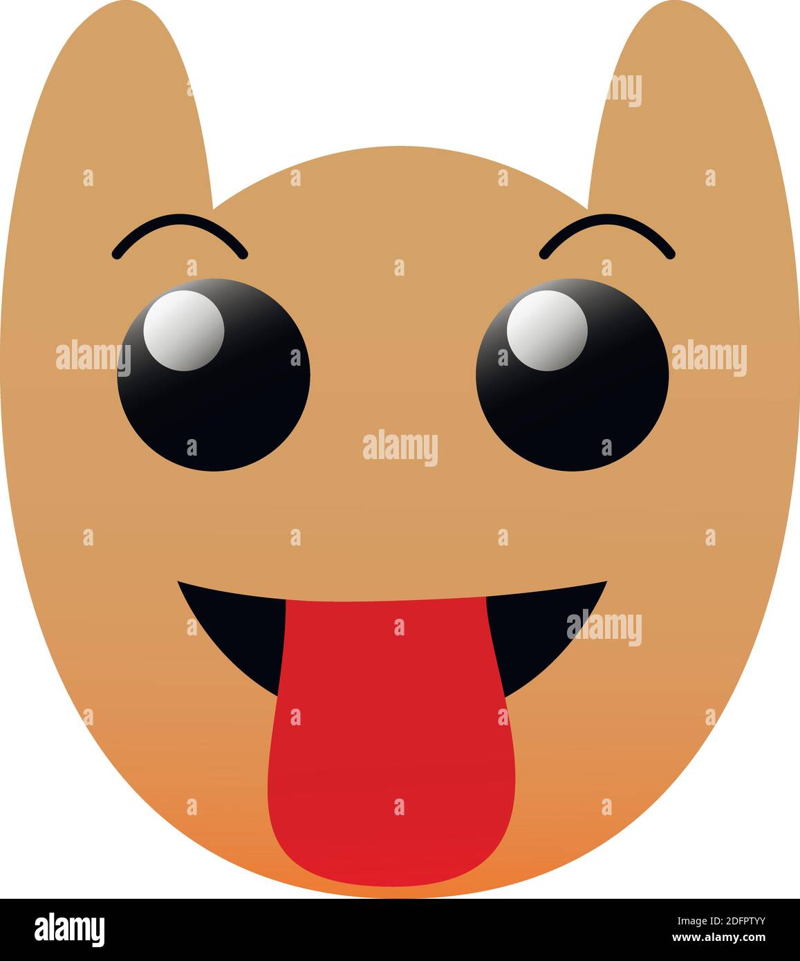 Emoji di un set isolato su sfondo bianco, gufo sorridente con lingua bloccata, illustrazione vettoriale. EPS 10 Illustrazione Vettoriale