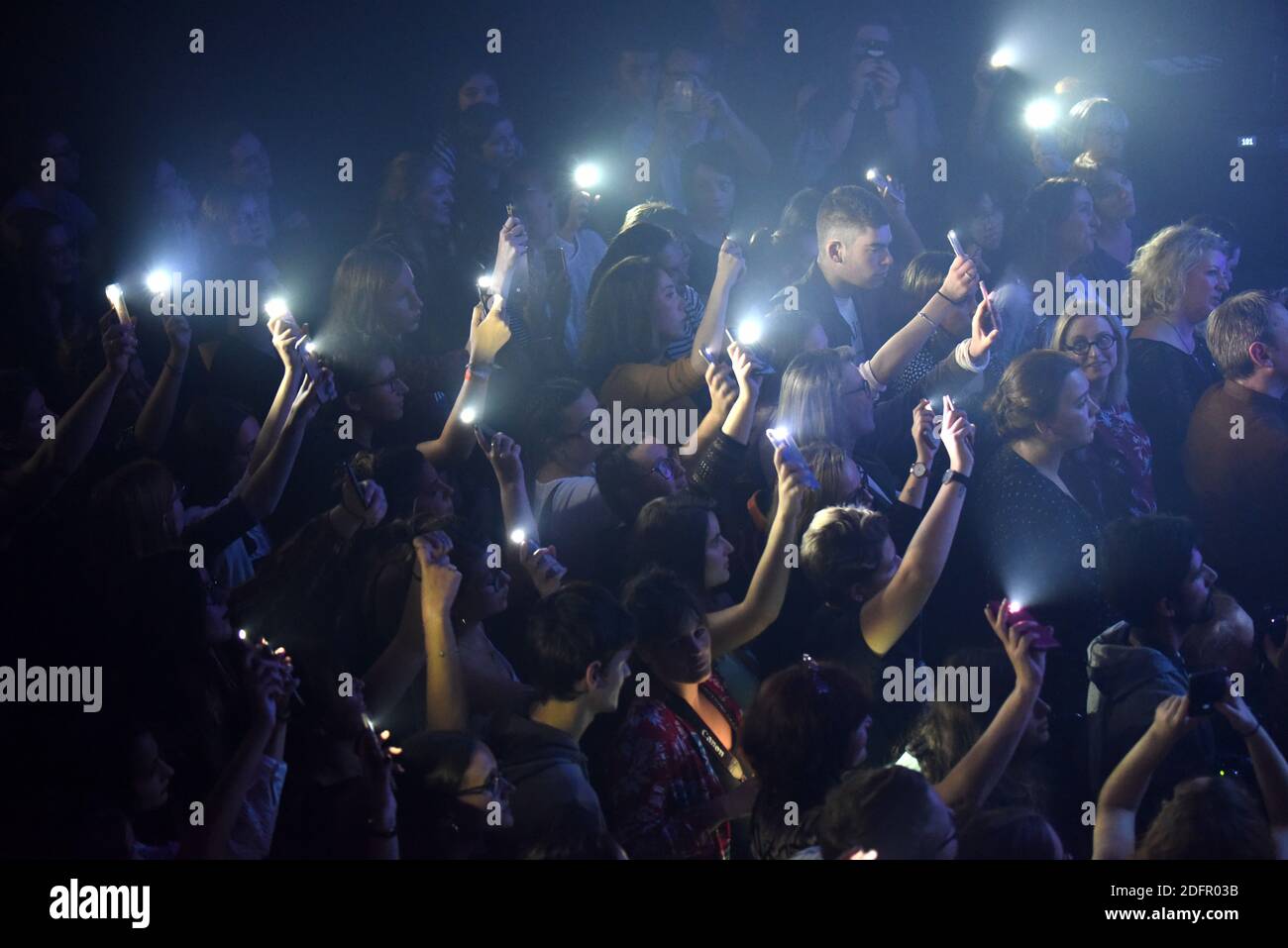 Louis Delort si esibisce dal vivo al Cafe de la danse di Parigi, in Francia, il 29 settembre 2018. Foto di Alain Apaydin/ABACAPRESS.COM Foto Stock