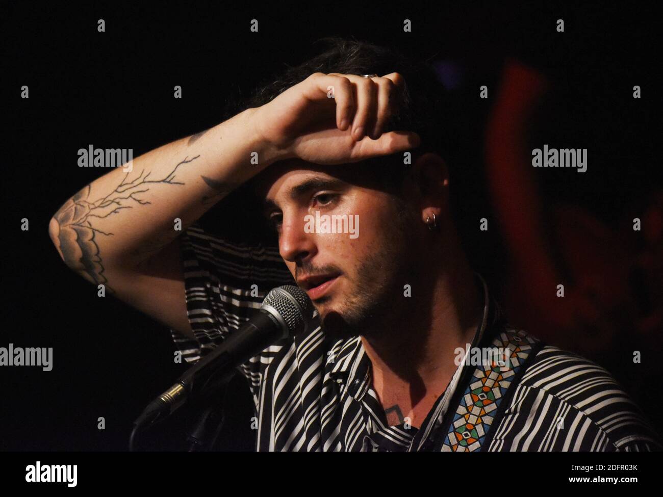 Louis Delort si esibisce dal vivo al Cafe de la danse di Parigi, in Francia, il 29 settembre 2018. Foto di Alain Apaydin/ABACAPRESS.COM Foto Stock