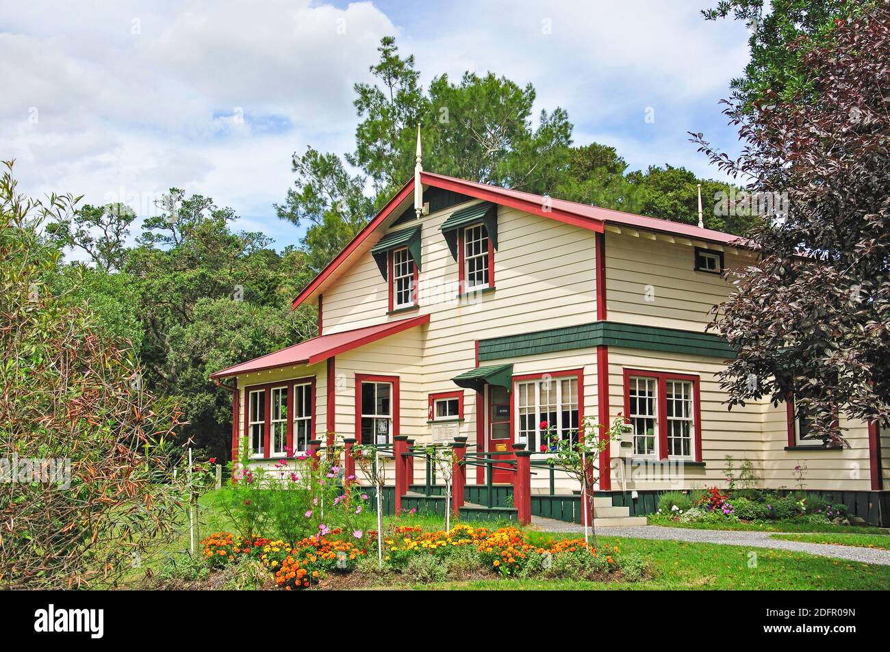 Storica casa Williams (Paihia la biblioteca pubblica), Paihia, Bay of Islands, regione di Northland, Isola del nord, Nuova Zelanda Foto Stock