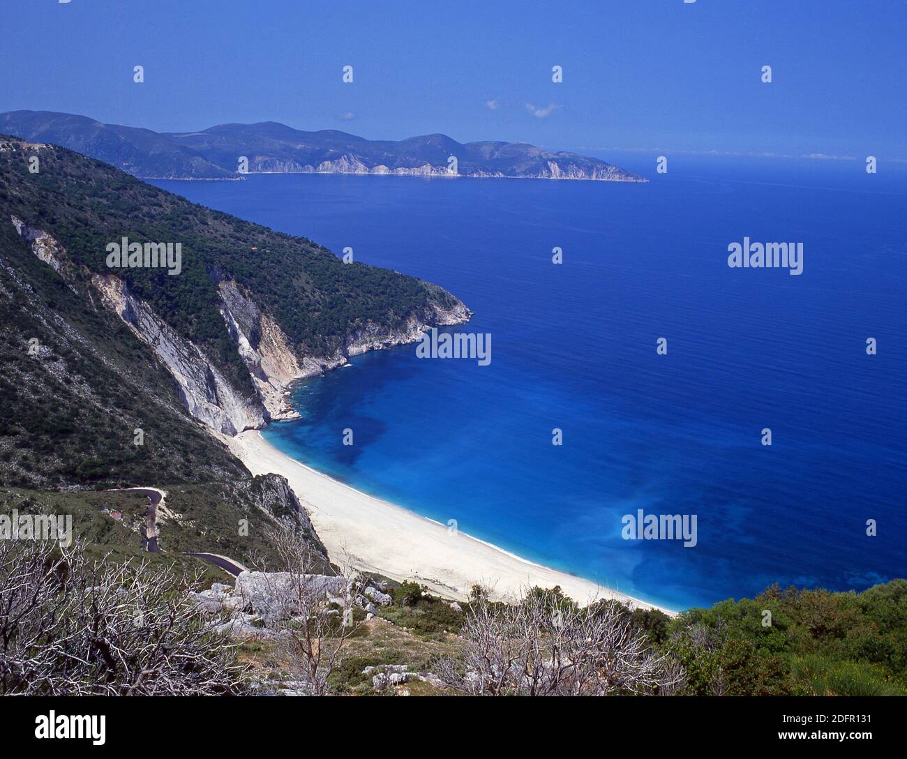Spiaggia di Mirtos, Cefalonia (Cefalonia), Isole IONIE, Grecia Foto Stock