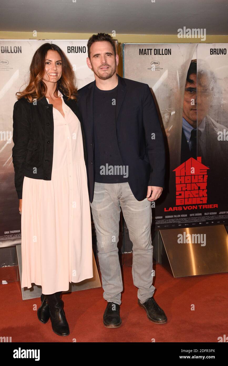 Matt Dillon e la sua fidanzata Roberta Mastromichele partecipano alla prima della Casa che Jack ha costruito al cinema UGC Cite Les Halles a Parigi, Francia, il 1 ottobre 2018. Foto di Mireille Ampilhac/ABACAPRESS.COM Foto Stock