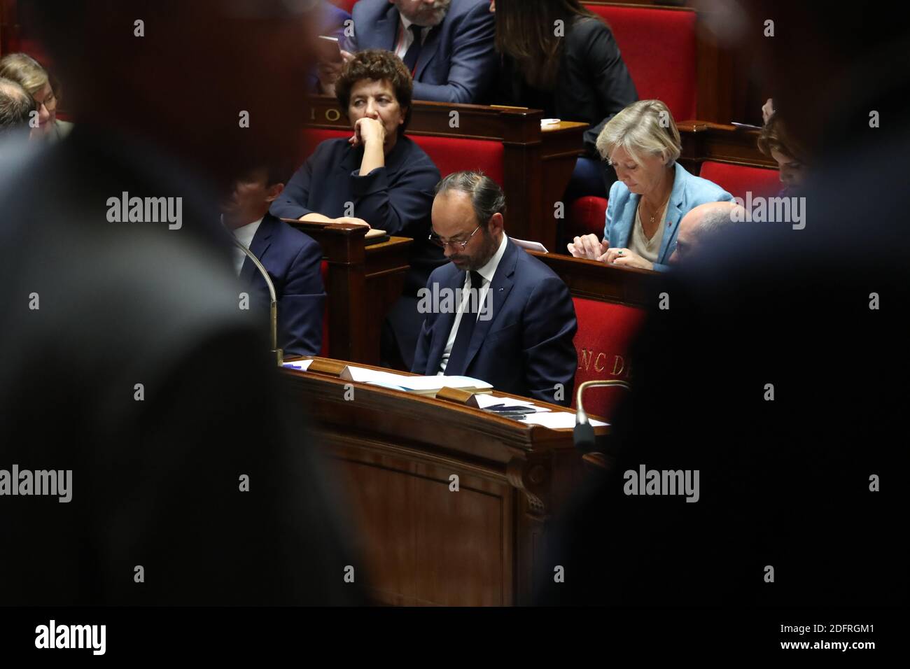 Nel corso di una sessione di "interrogazioni al governo" tenutasi il 9 ottobre 2018 all'Assemblea nazionale francese a Parigi, in Francia. Foto di Henri Szwarc/ABACAPRESS.COM Foto Stock