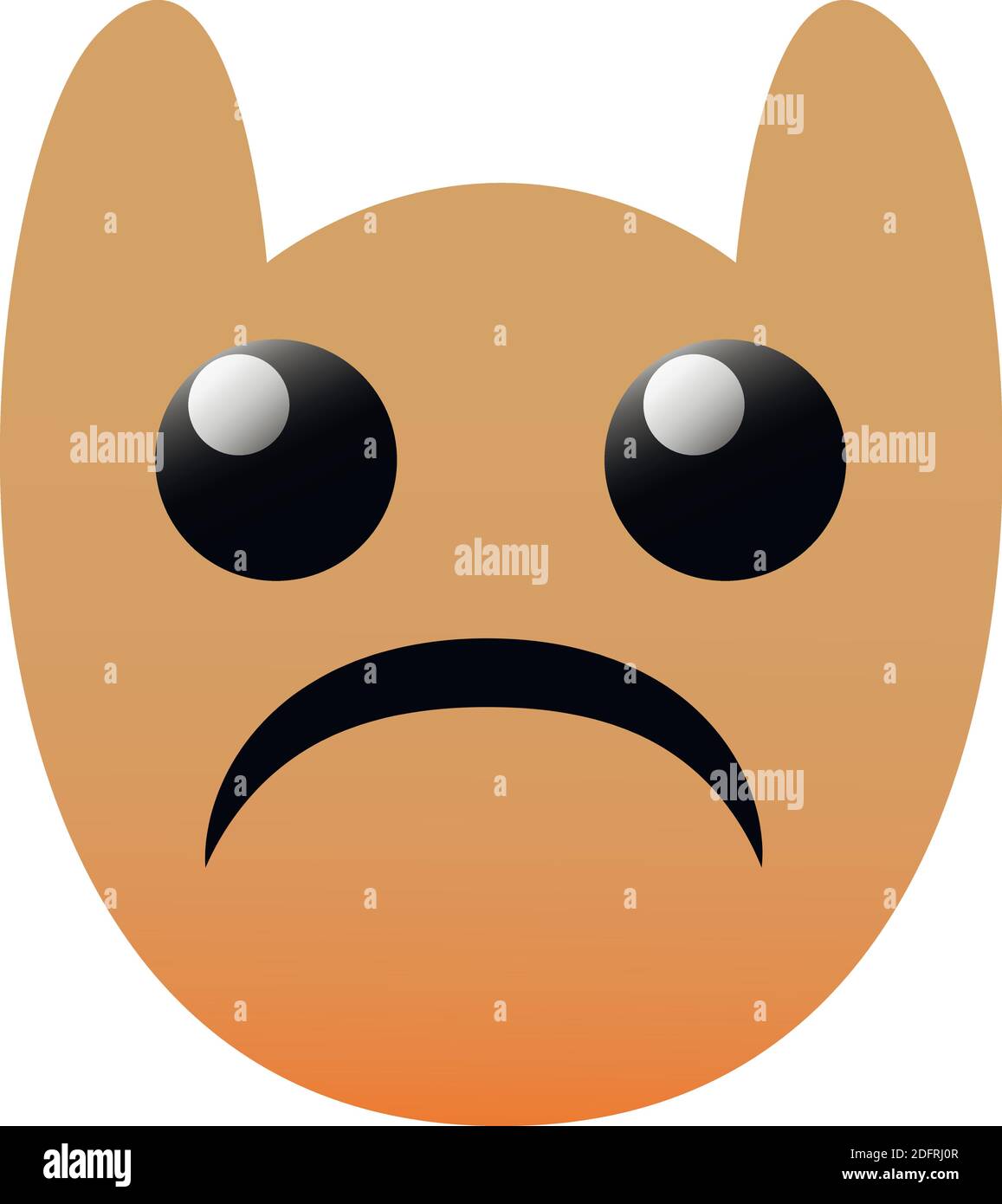 Divertente gufo faccia di un set con grandi occhi. Triste Kawaii Emoji. Icone con una bella sfumatura. EPS 10. Illustrazione Vettoriale