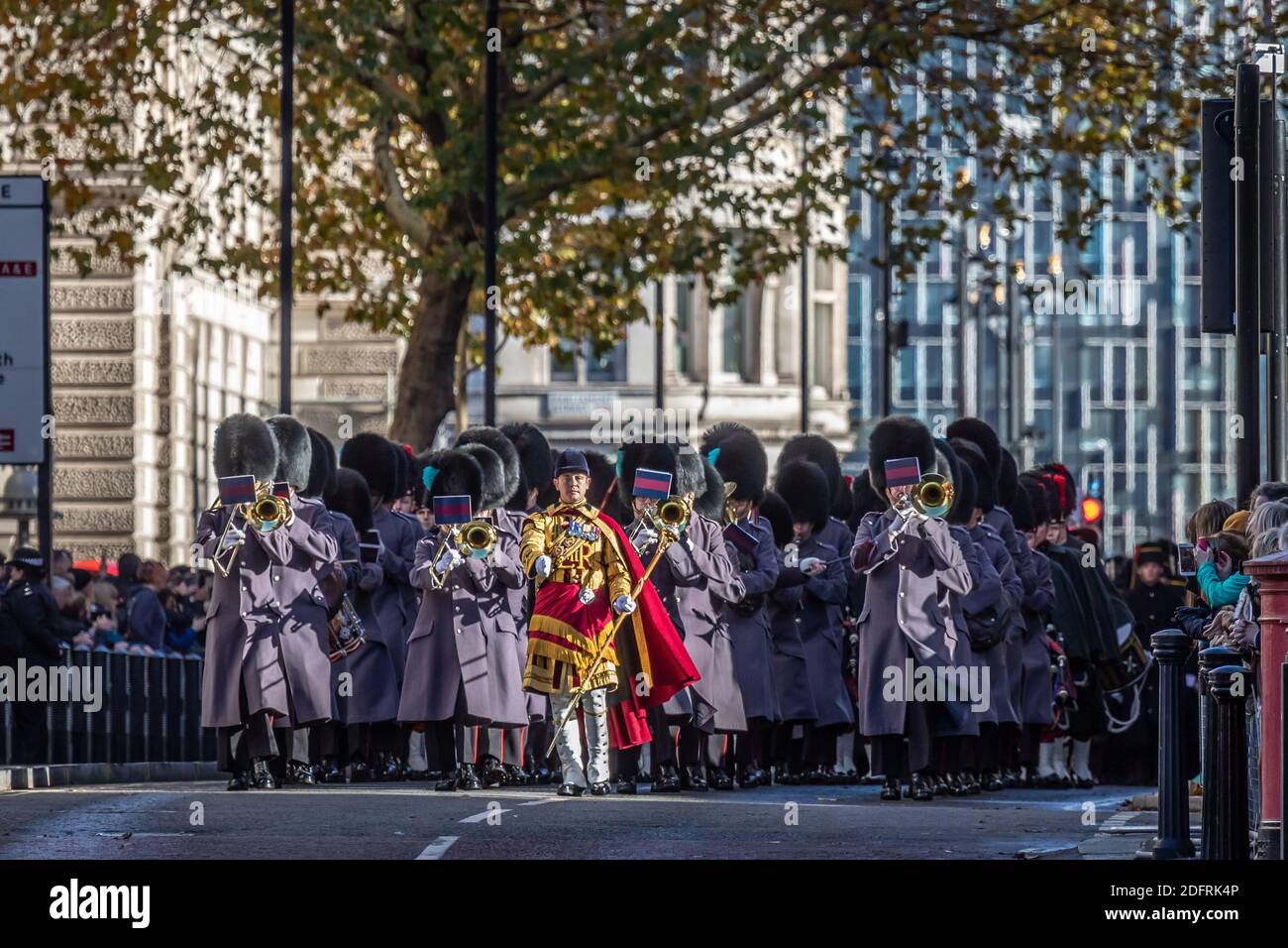 Band of the Irish Guards, Birdcage Walk, Londra, Regno Unito Foto Stock