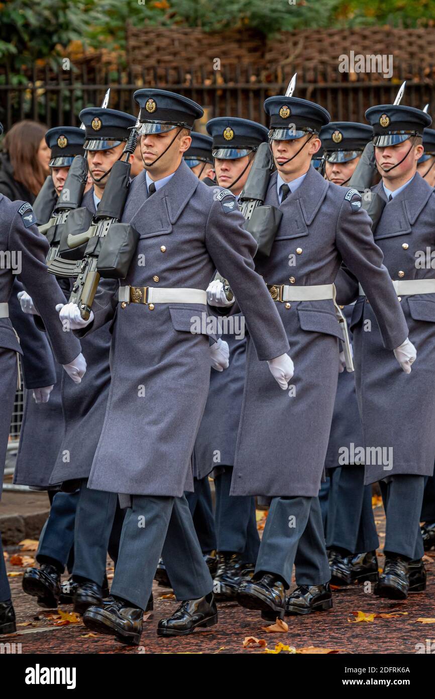 Queens Color Squadron Royal Air Force, Birdcage Walk, Londra Foto Stock