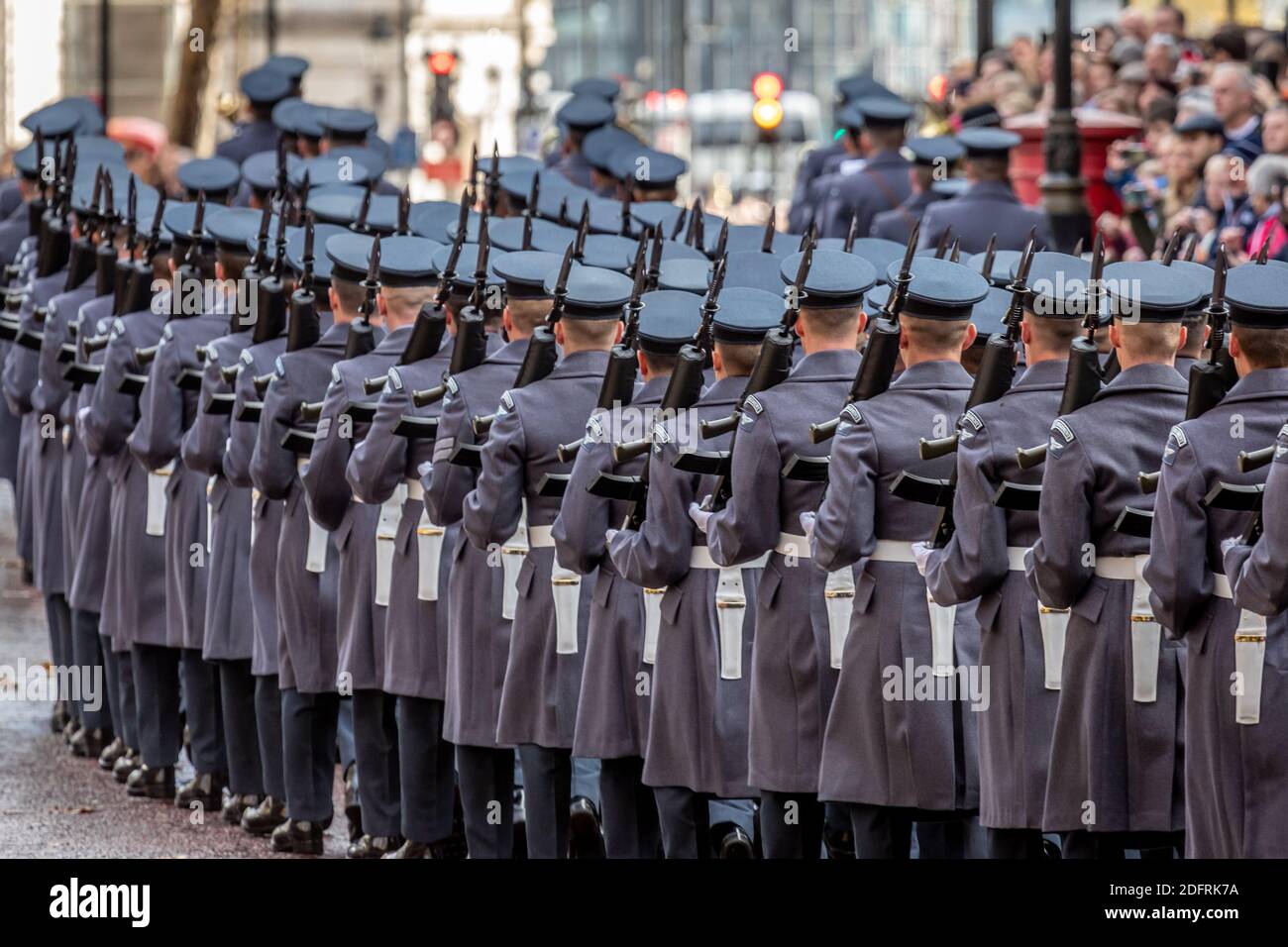 Queens Color Squadron Royal Air Force, Birdcage Walk, Londra Foto Stock