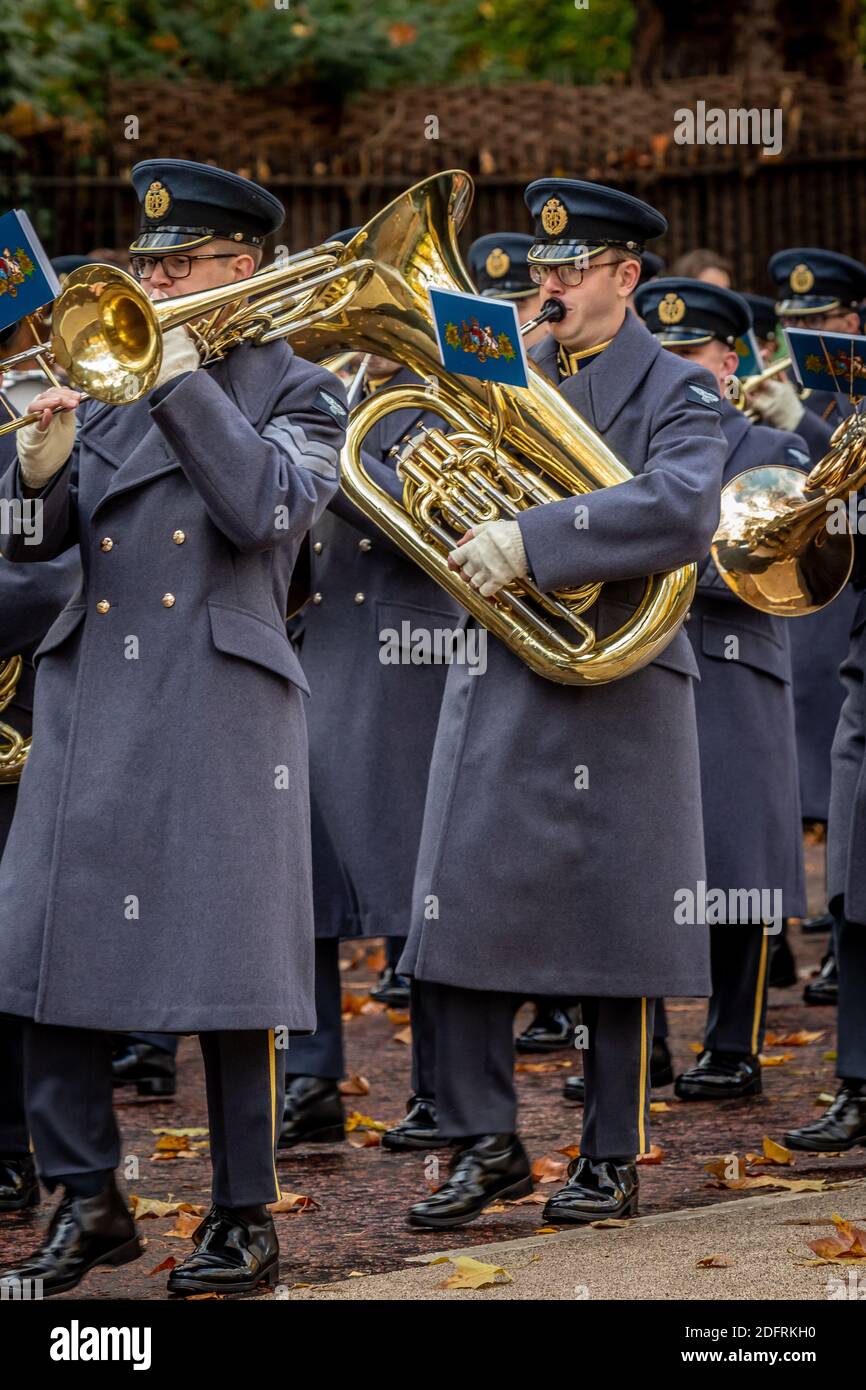 Band of the Royal Air Force, Birdcage Walk, Londra Foto Stock