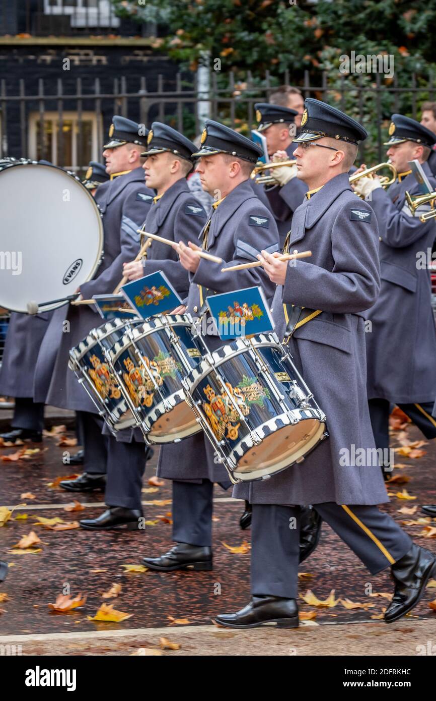 Batteristi della Royal Air Force, Birdcage Walk, Londra Foto Stock