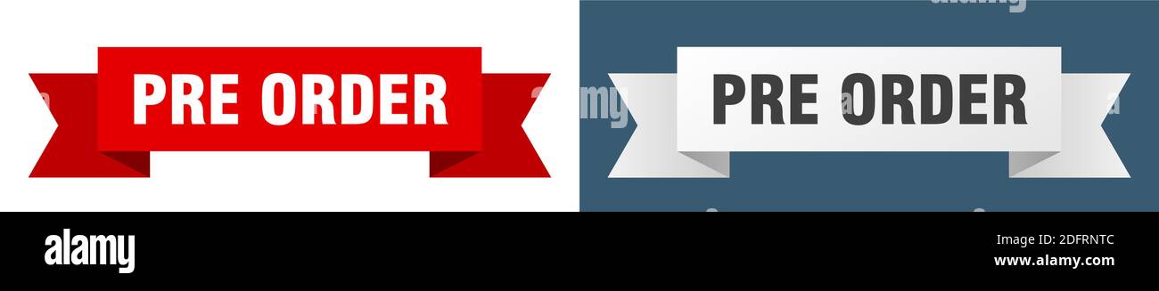 pre-ordina nastro. pre-ordina banner di carta isolato. cartello Illustrazione Vettoriale