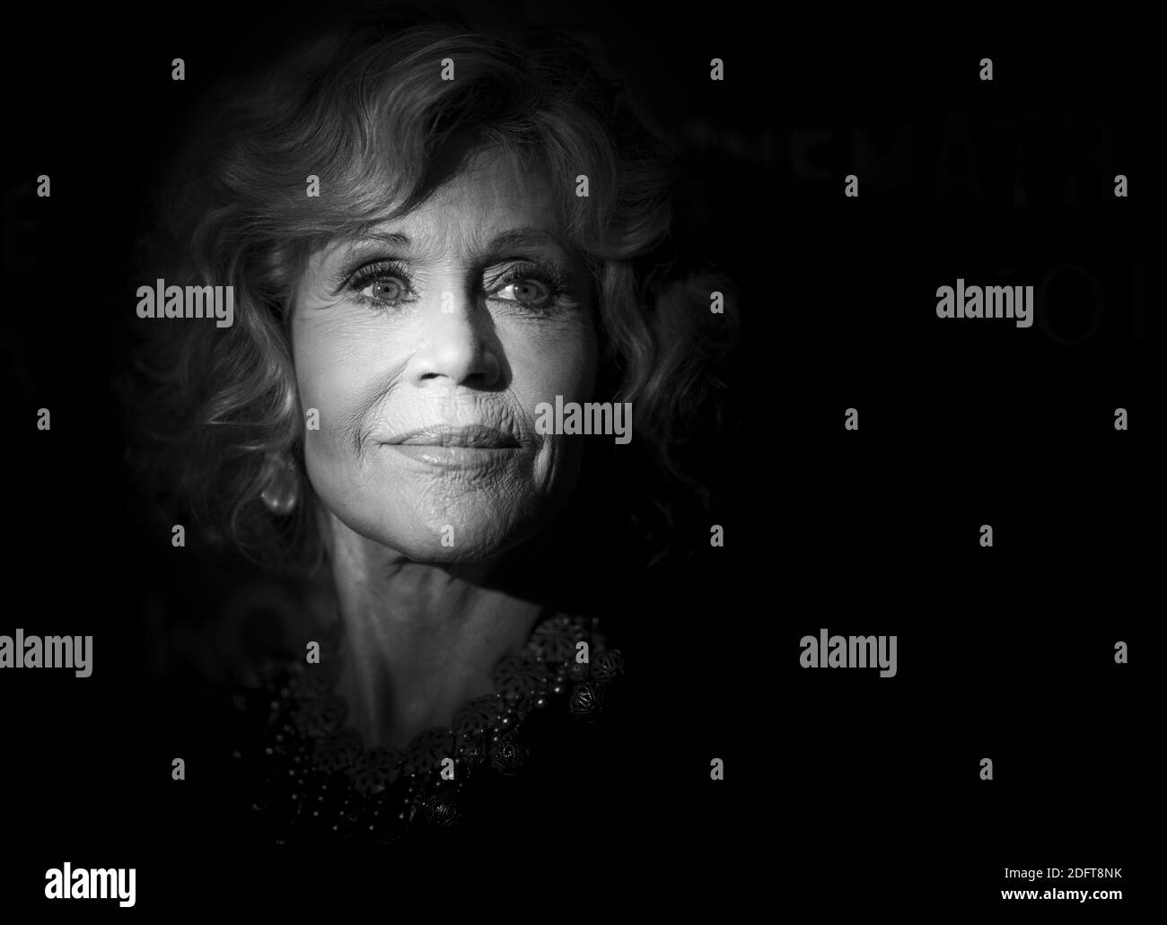 L'attrice STATUNITENSE Jane fonda si pone durante una sessione fotografica prima di una retrospettiva della sua carriera al Cinematheque de Paris il 22 ottobre 2018.Foto di Eliot Blondt/ABACAPRESS.COM Foto Stock