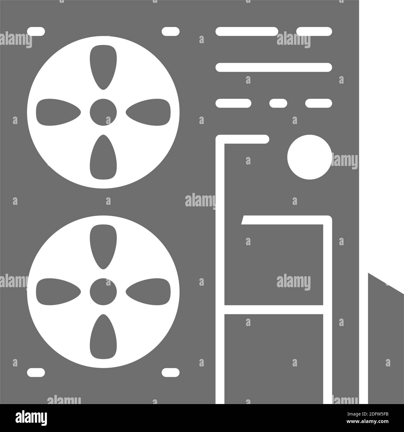 Sistema multi-split Vector, icona grigia del climatizzatore. Illustrazione Vettoriale