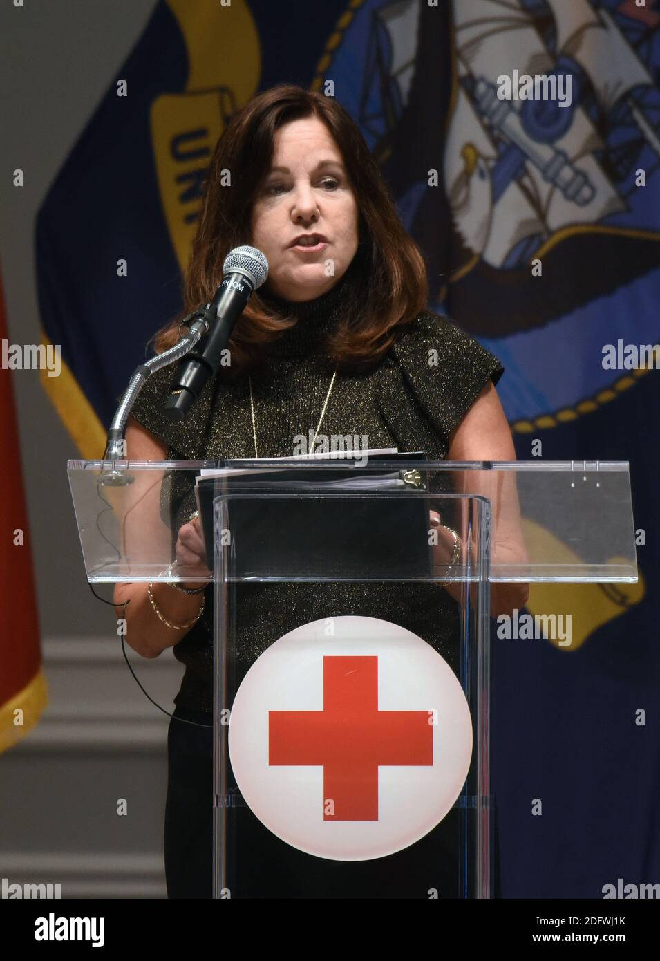 La seconda signora Karen Pence parla durante una visita alla sede della Croce Rossa a Washington, D.C. il 27 novembre 2018 . Foto di Olivier Douliery/ABACAPRESS.COM Foto Stock