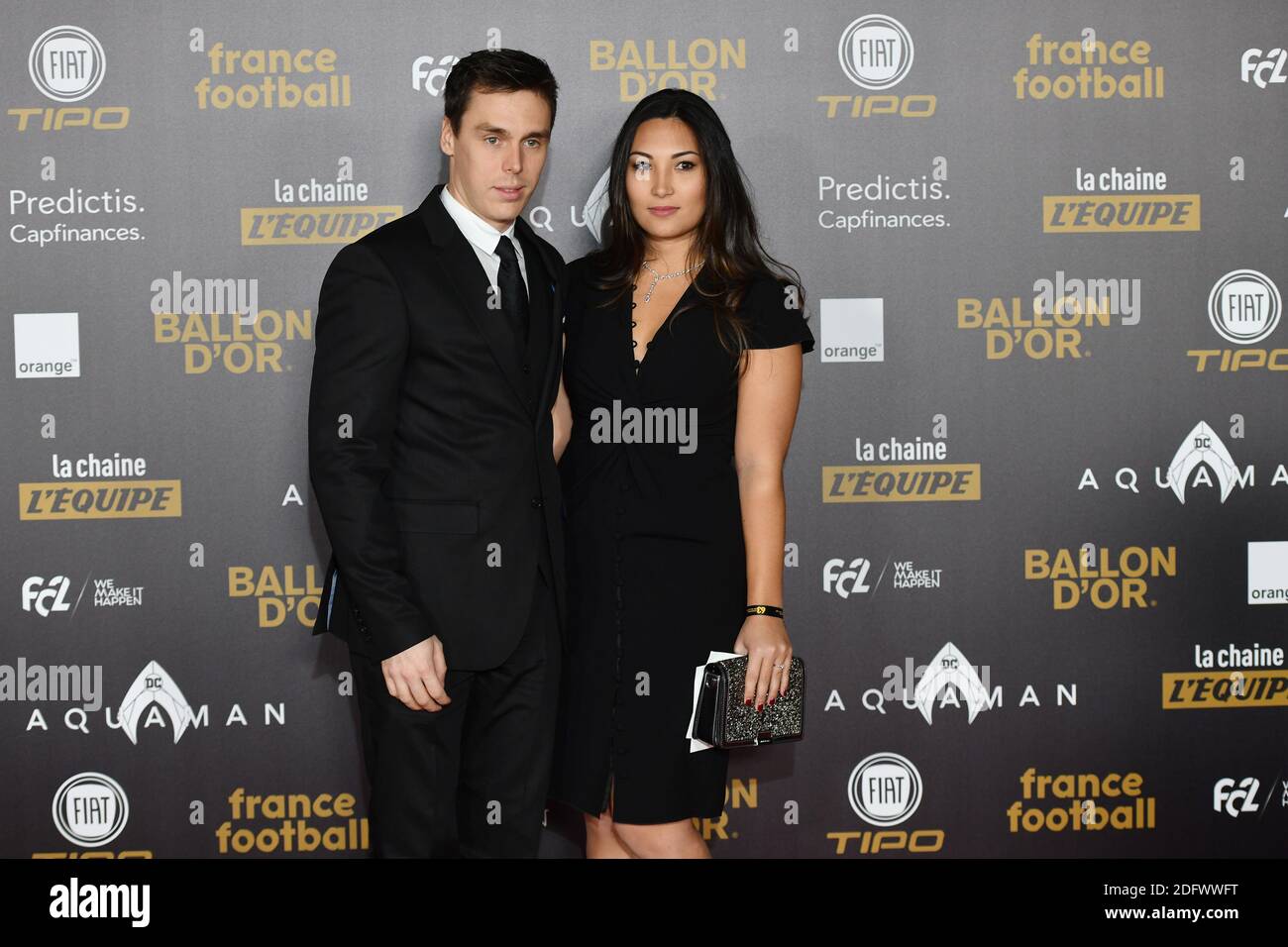 Louis Ducruet et Marie Chevallier partecipa alla cerimonia del Ballon d'Or a le Grand Palais il 3 dicembre 2018 a Parigi, Francia. Foto di Laurent Zabulon/ABACAPRESS.COM Foto Stock