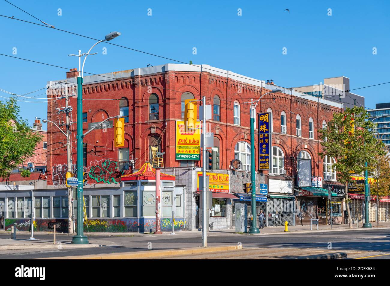 Vecchio edificio a Chinatown a Toronto, Canada Foto Stock