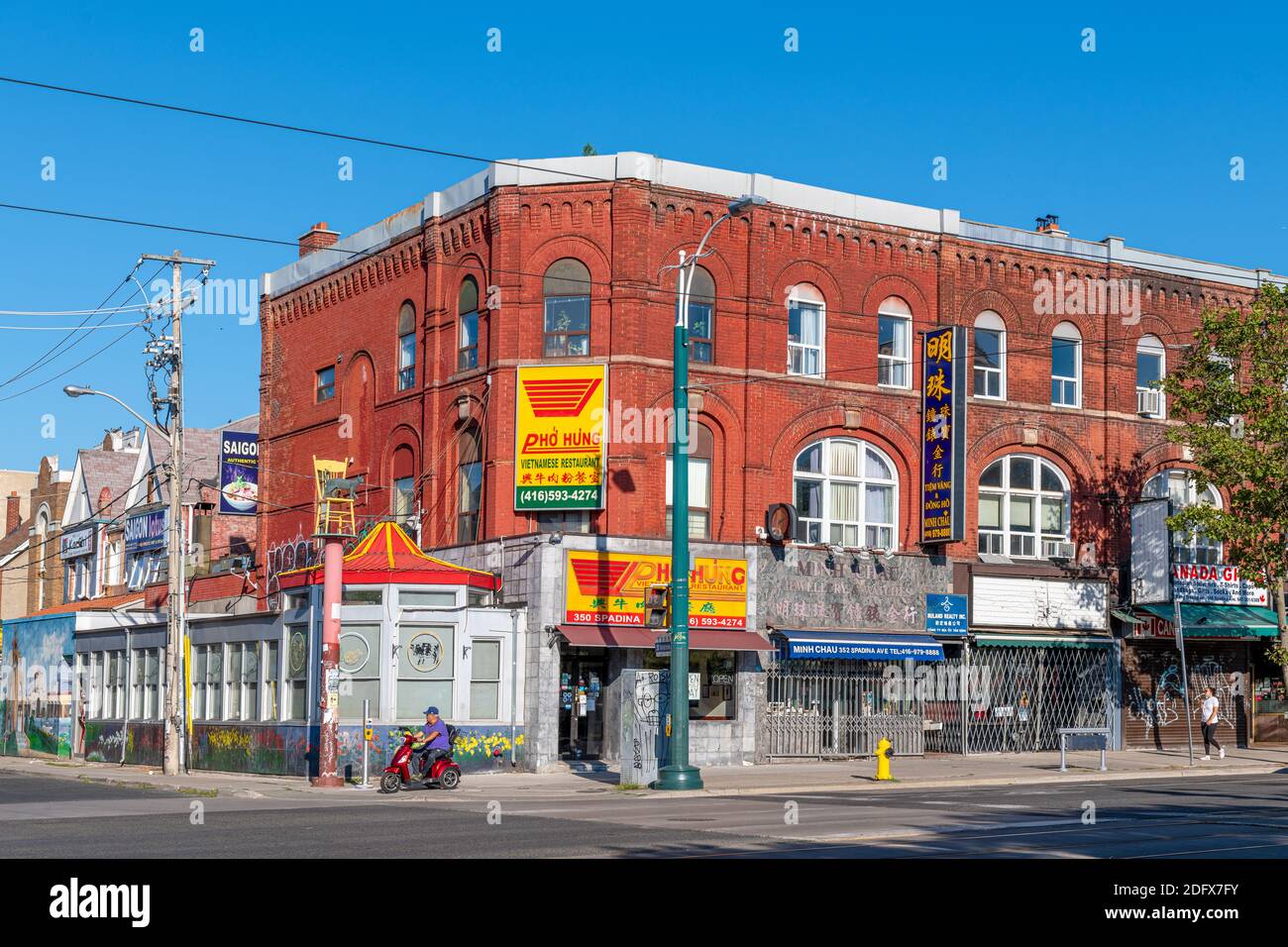 Chinatown a Toronto, Old Red Brick Building, Canada Foto Stock