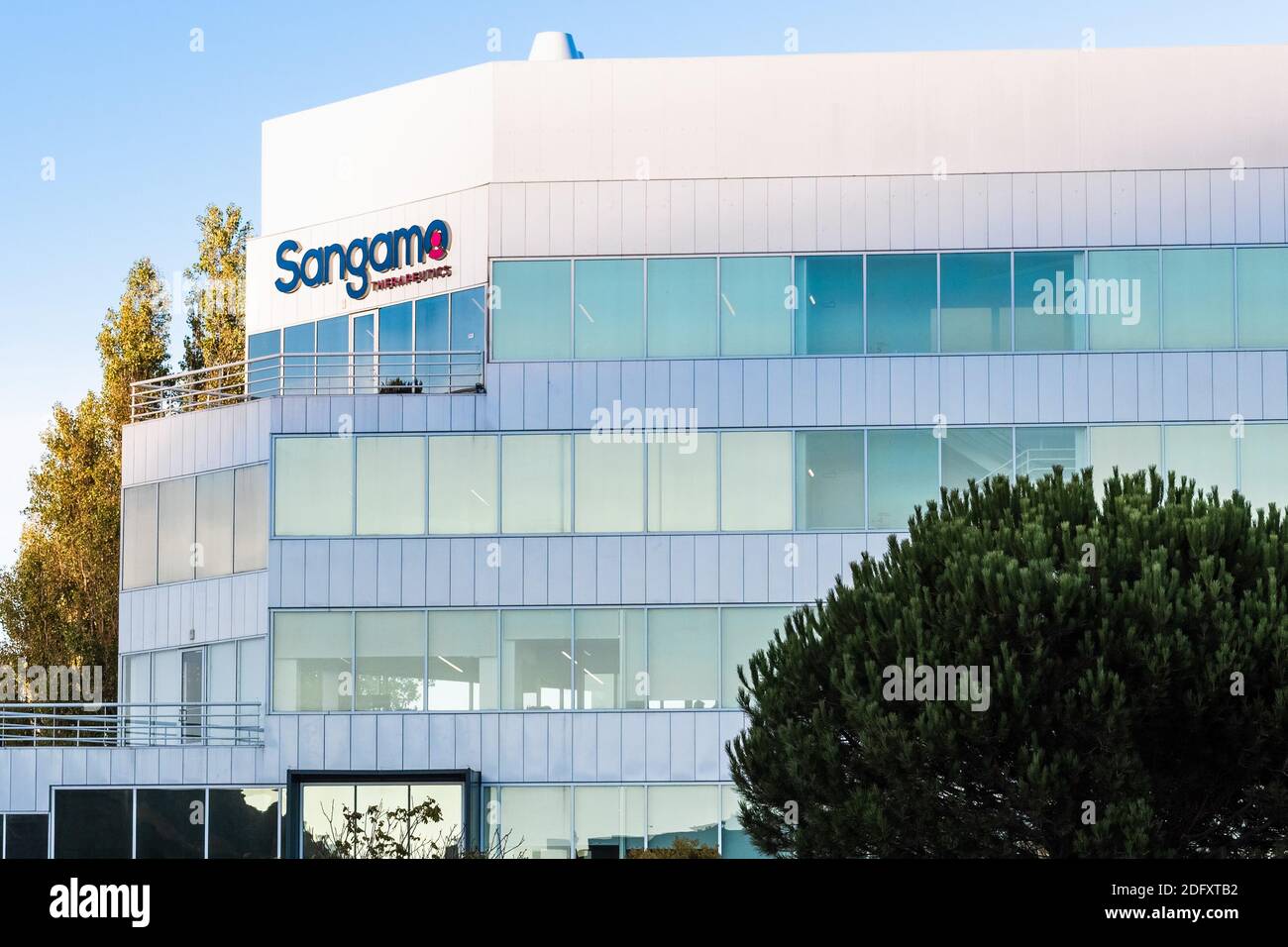 21 settembre 2020 Brisbane / CA / USA - sede centrale di Sangamo nella Silicon Valley; Sangamo Therapeutics, Inc. (Precedentemente noto come Sangamo Biosciences, Inc.) Foto Stock